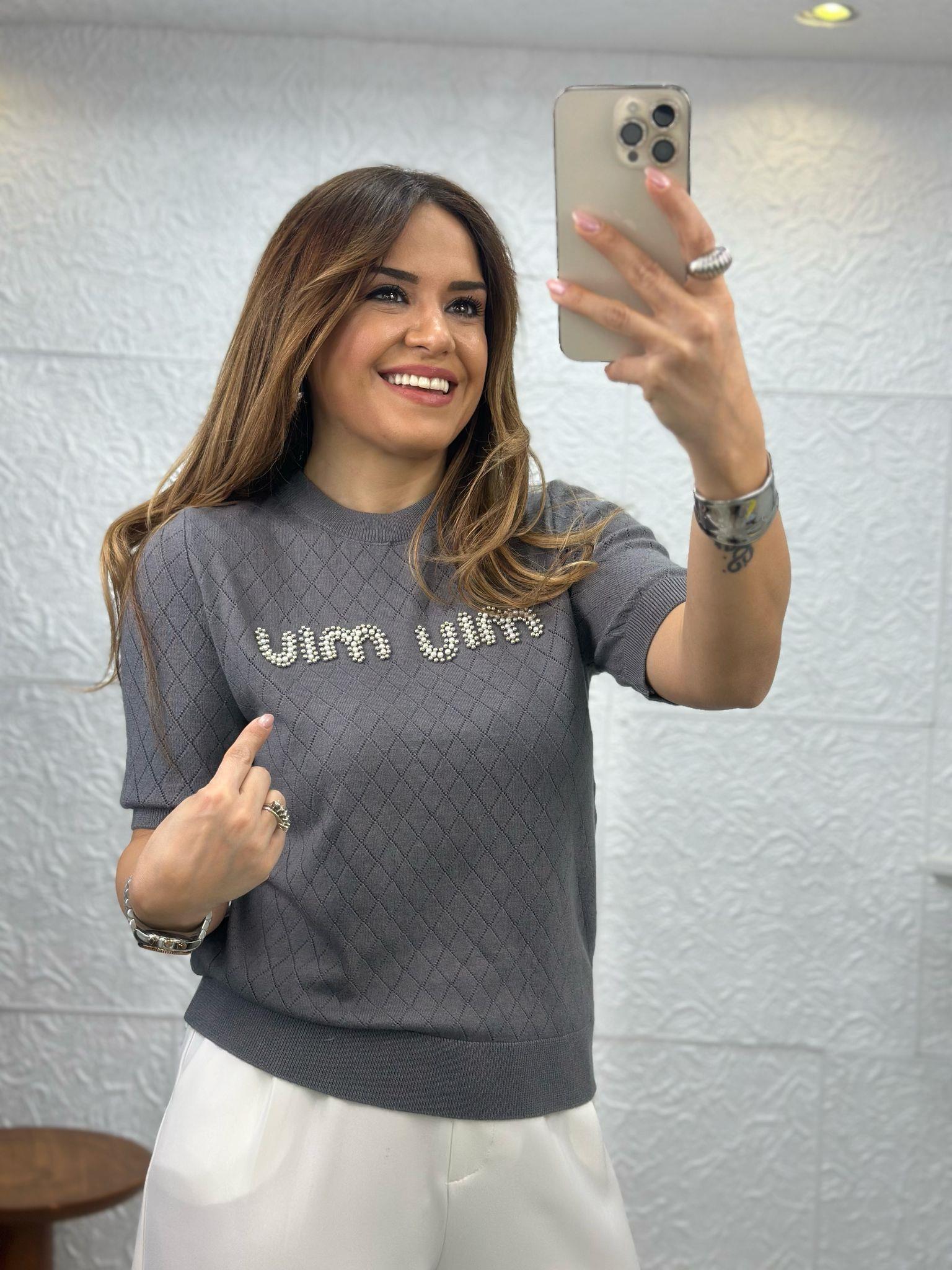 M İncili Griı Bluz