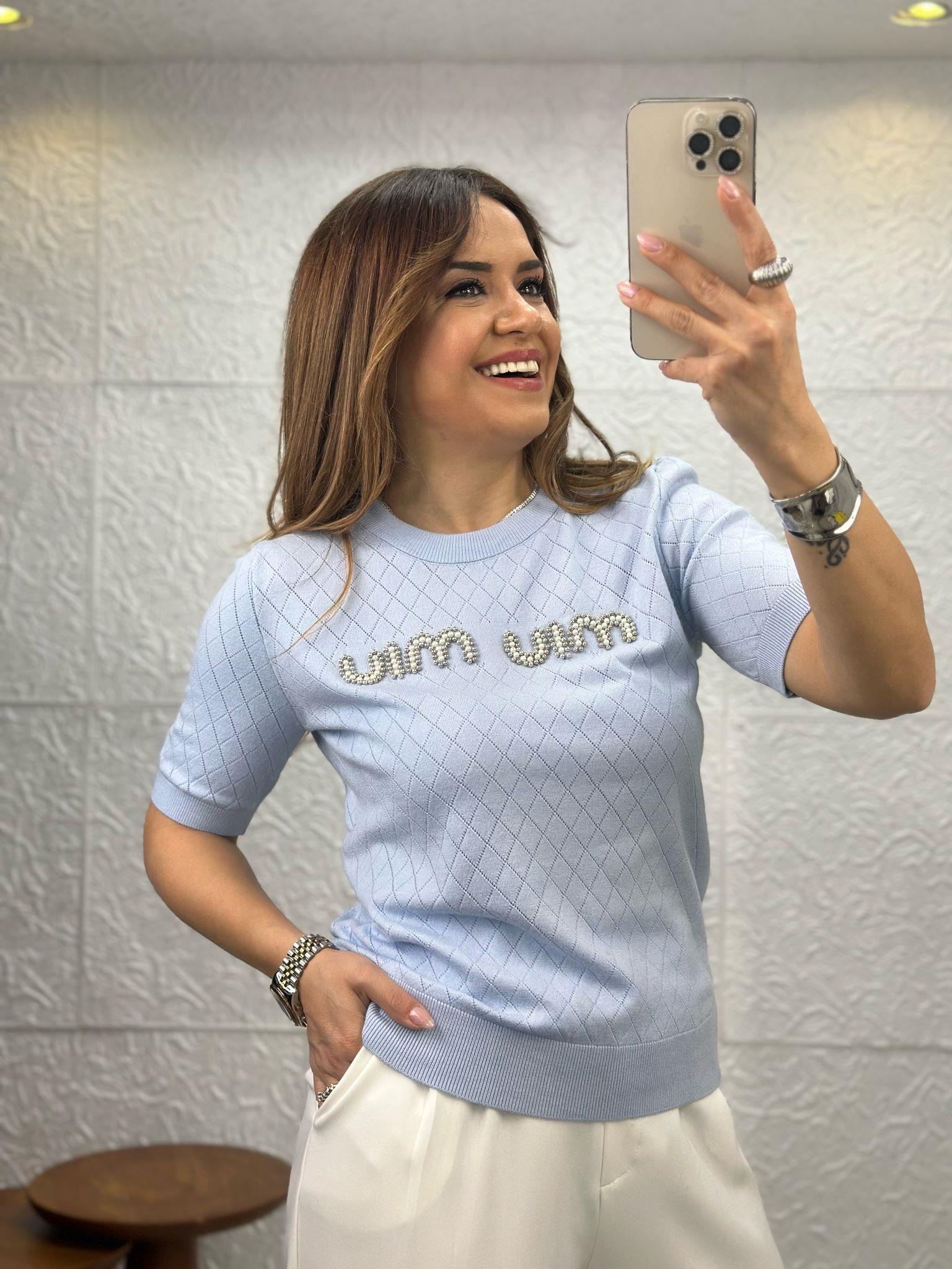 M İncili Mavi Bluz