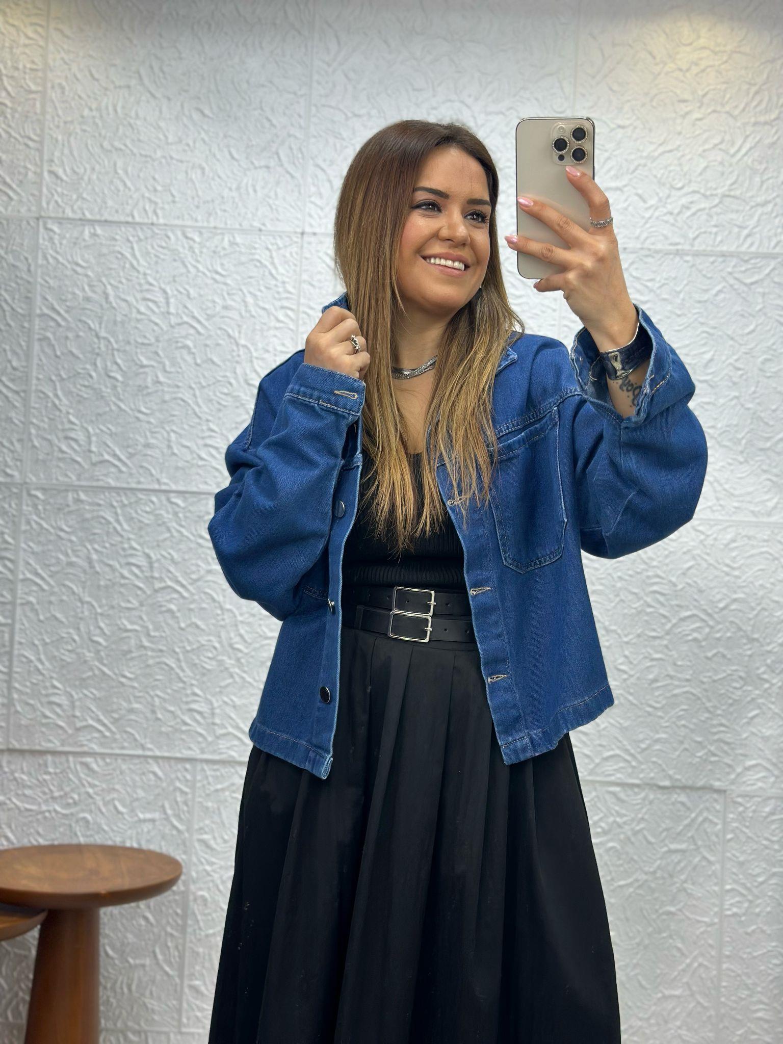 Ms Jean Koyu Mavi Jean Ceket