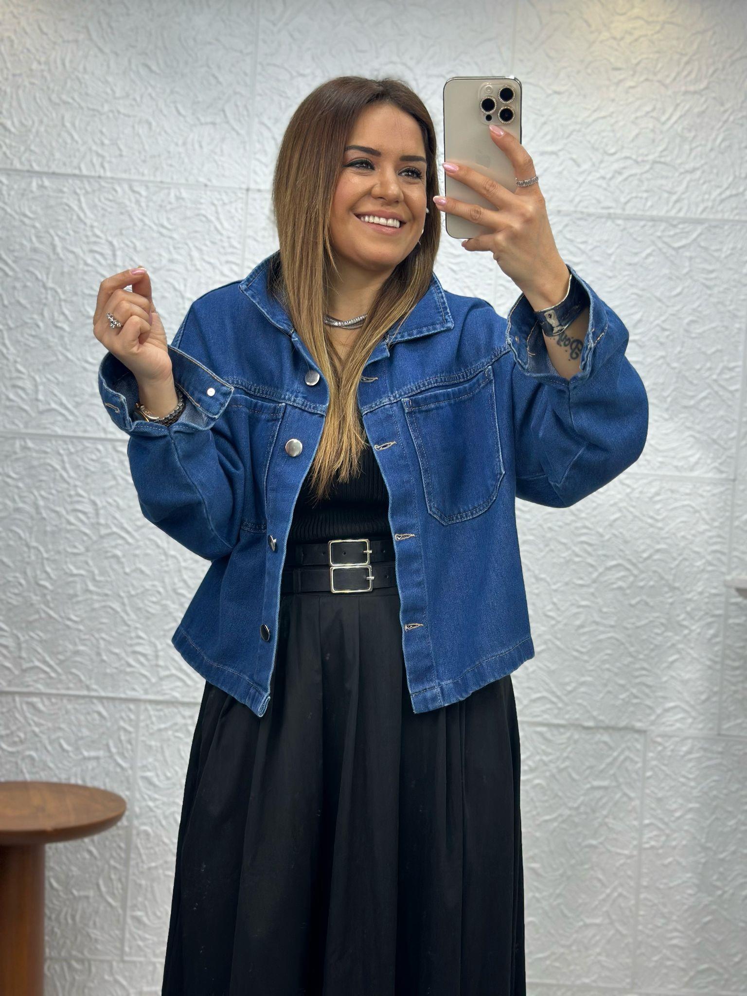 Ms Jean Koyu Mavi Jean Ceket