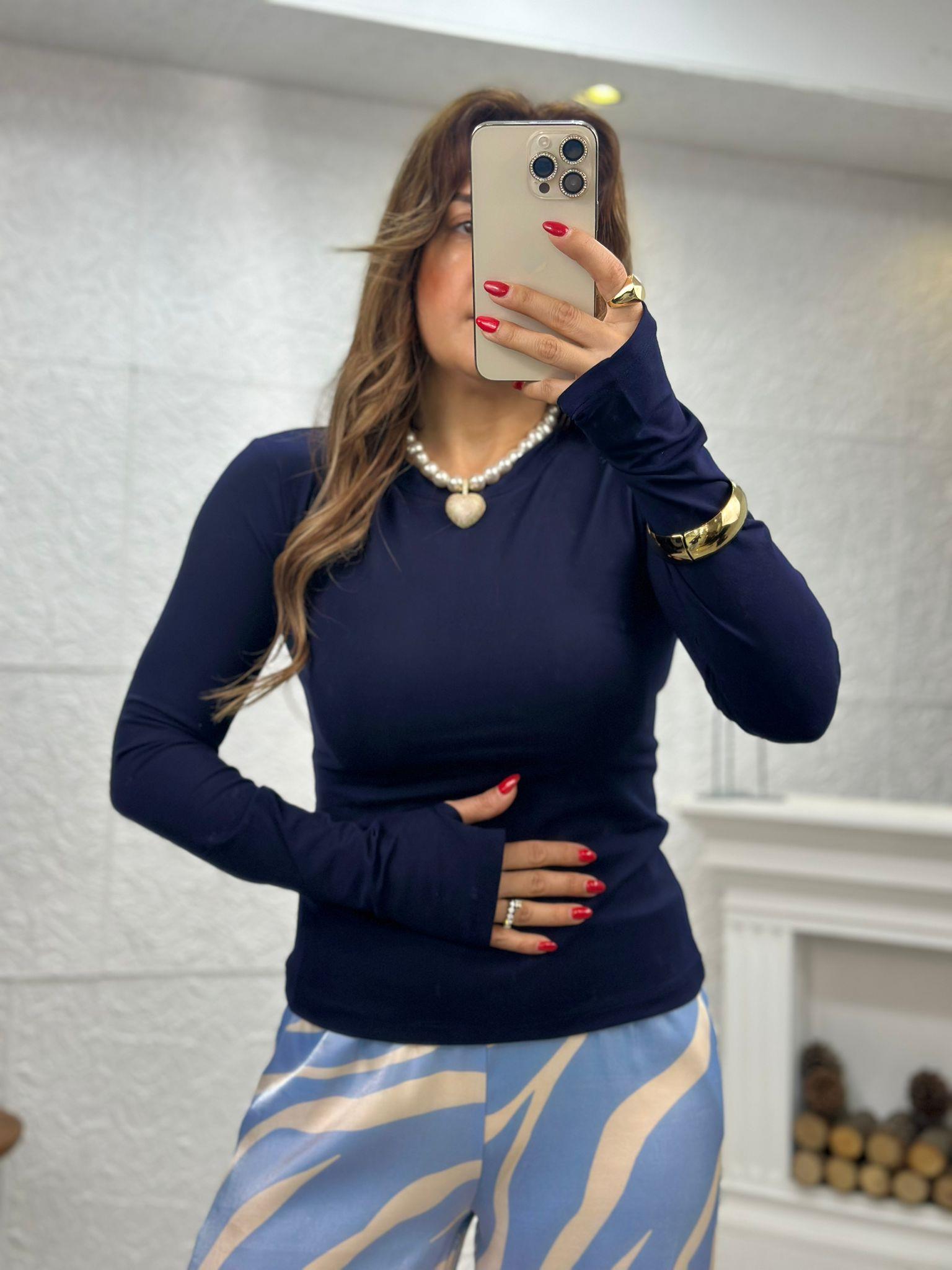 Parmak Geçmeli Lacivert Basic Body