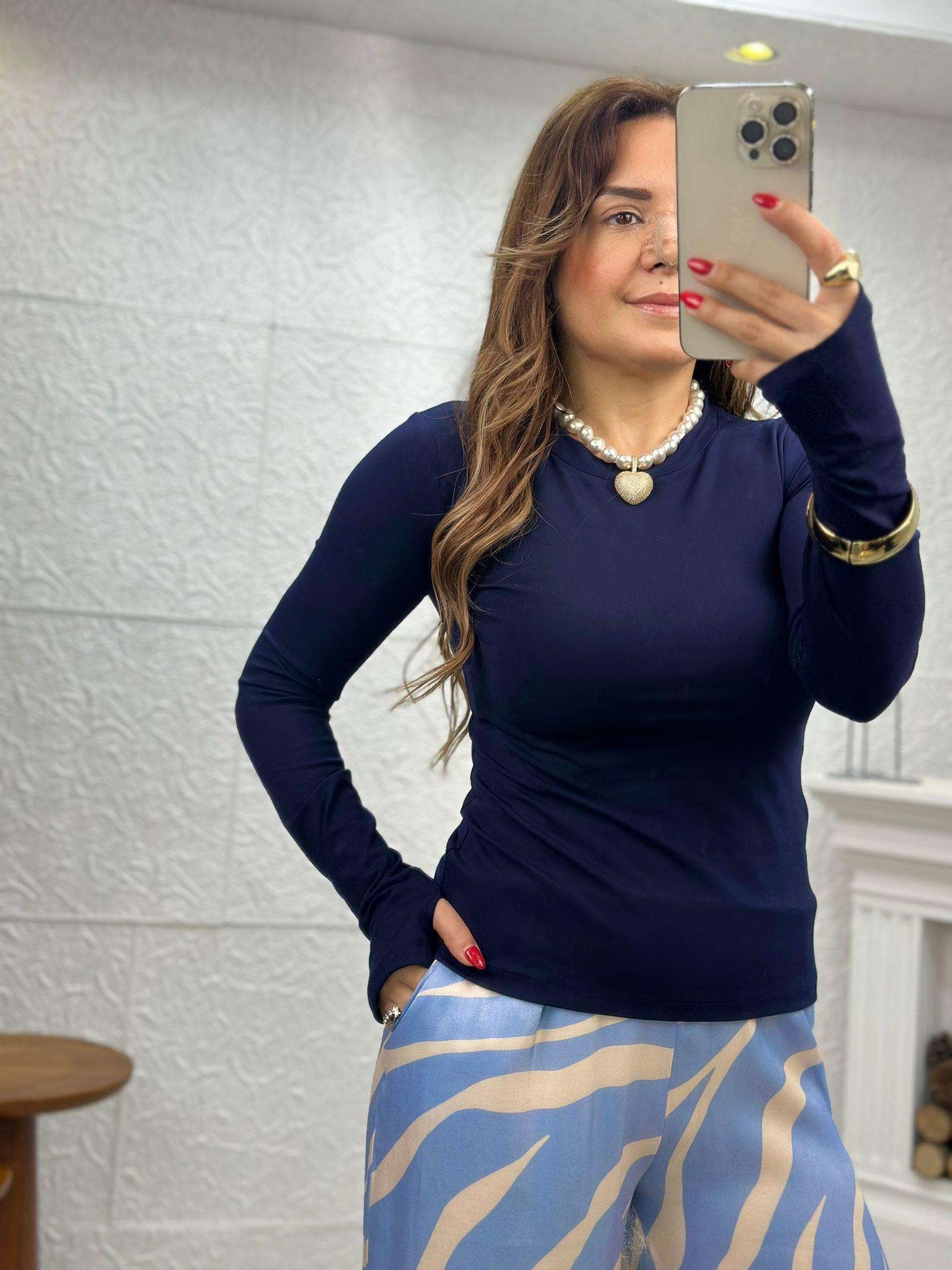 Parmak Geçmeli Lacivert Basic Body