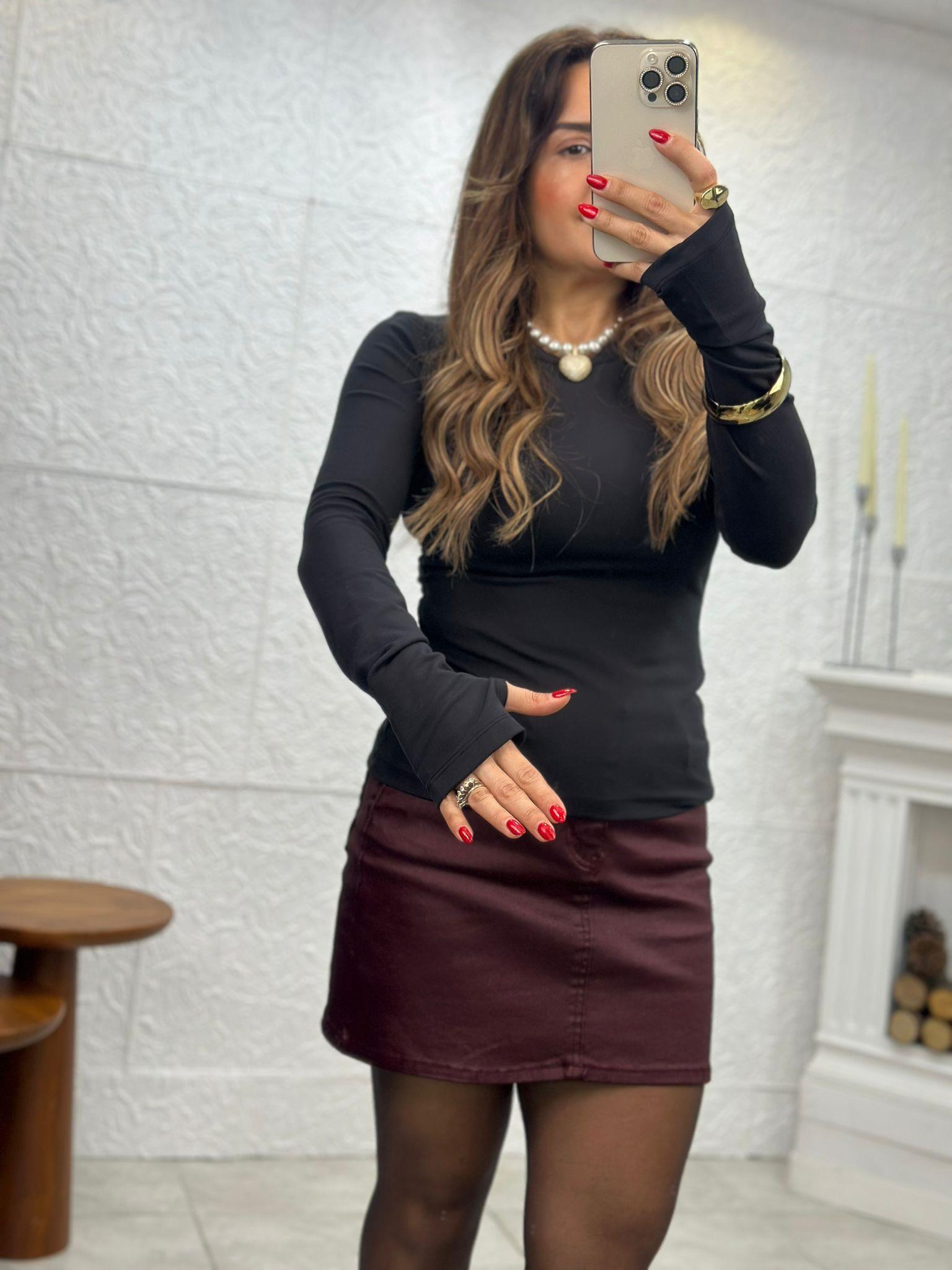 Parmak Geçmeli Siyah Basic Body