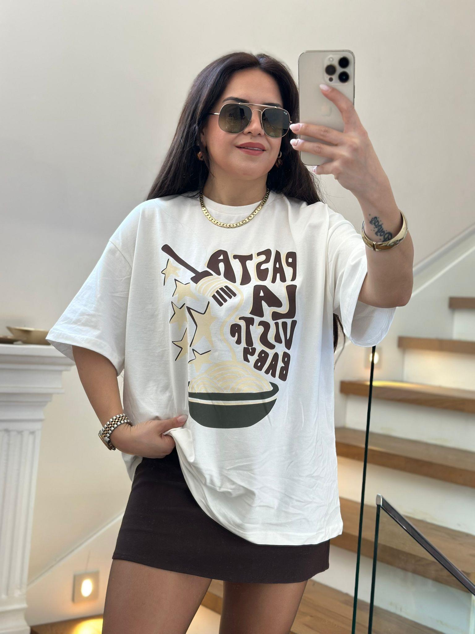 Pastalavista Baskılı Beyaz Tshirt