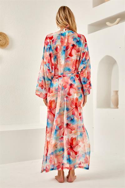 Pembe Mavi Desenli Pareo Lpn254814