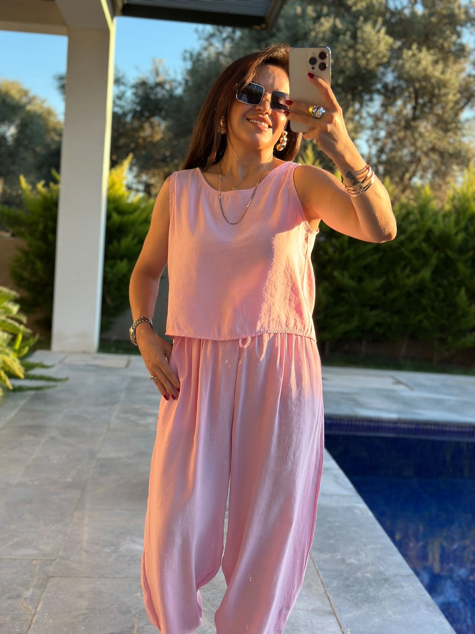 Pembe Modal Pantolon Takım