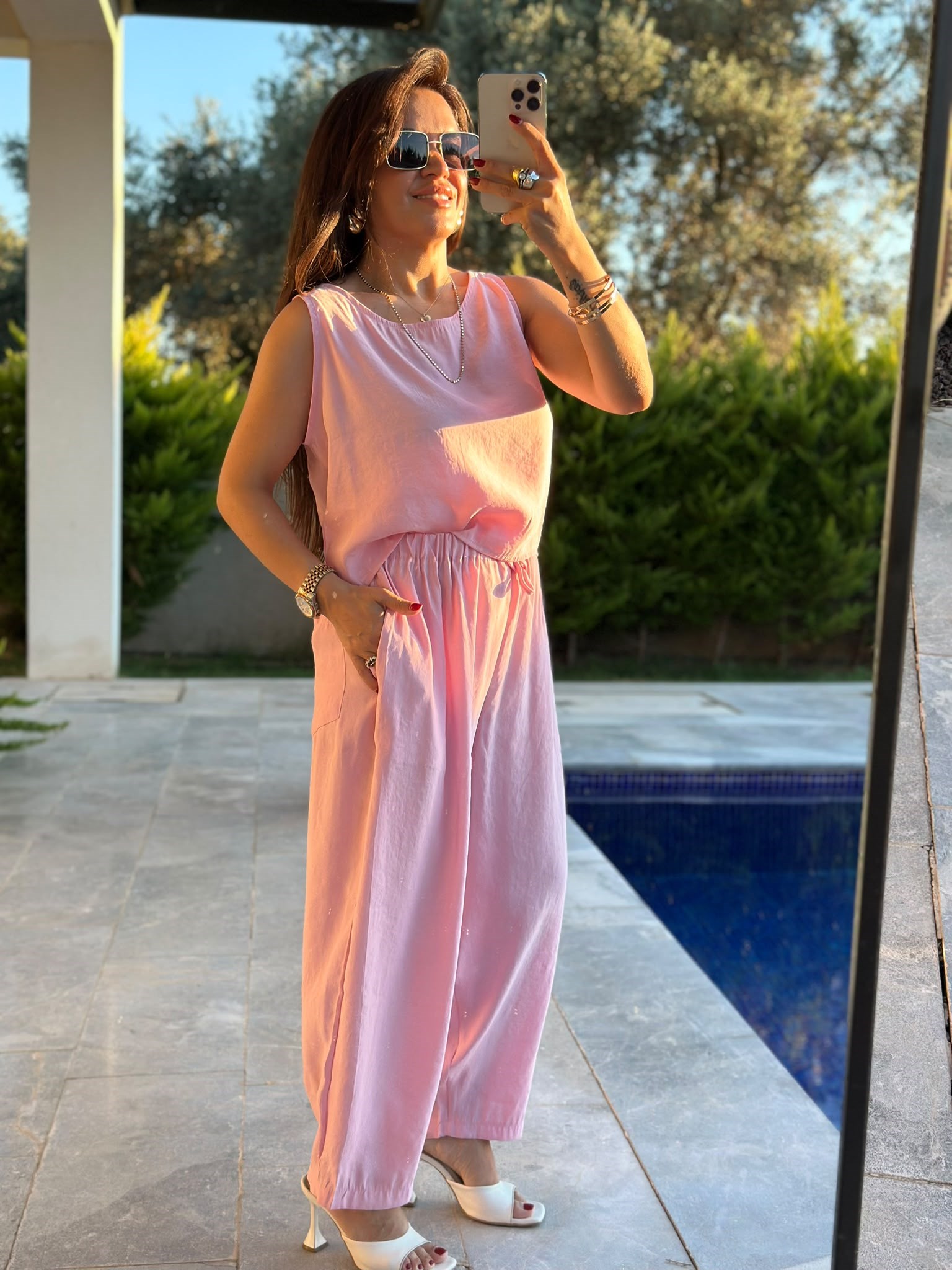 Pembe Modal Pantolon Takım