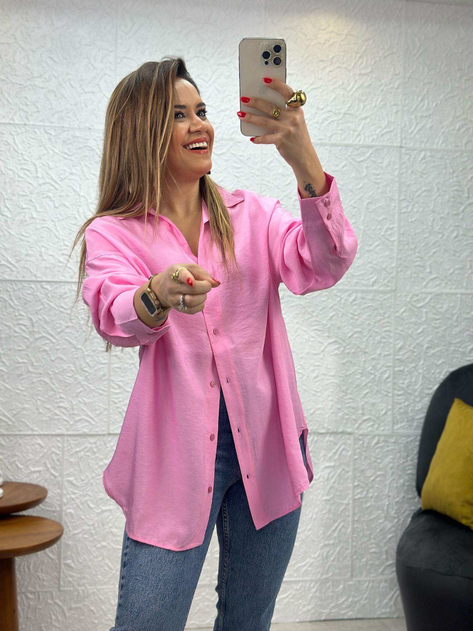 Pembe Modal Salaş Gömlek