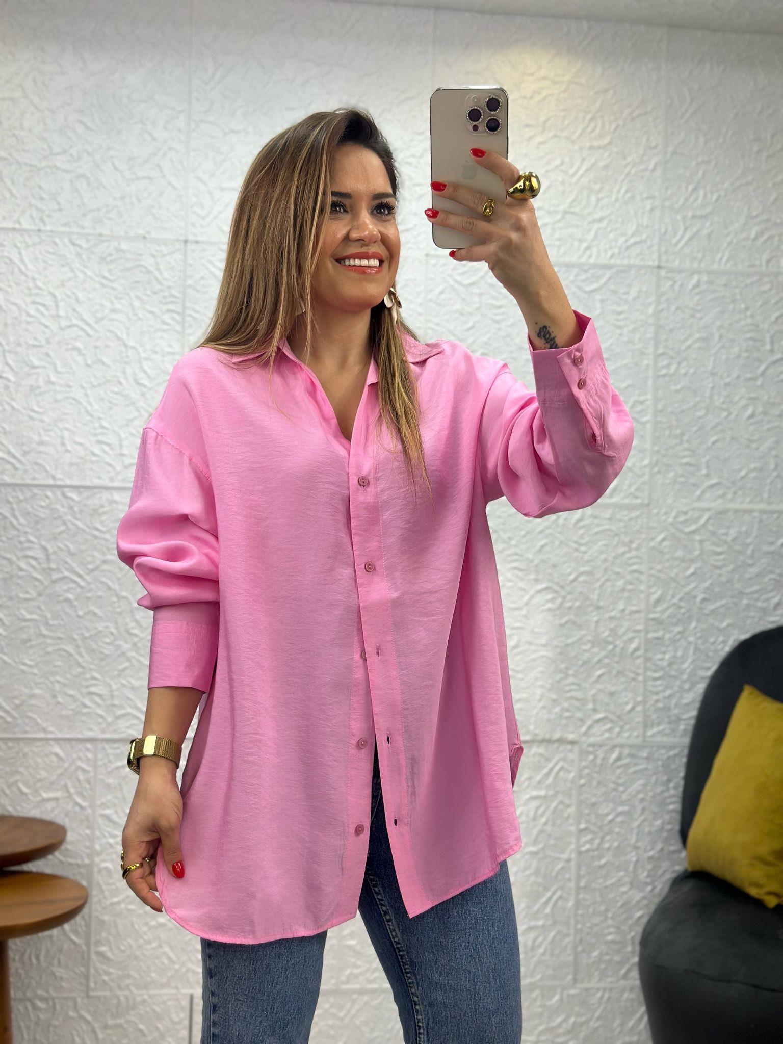 Pembe Modal Salaş Gömlek