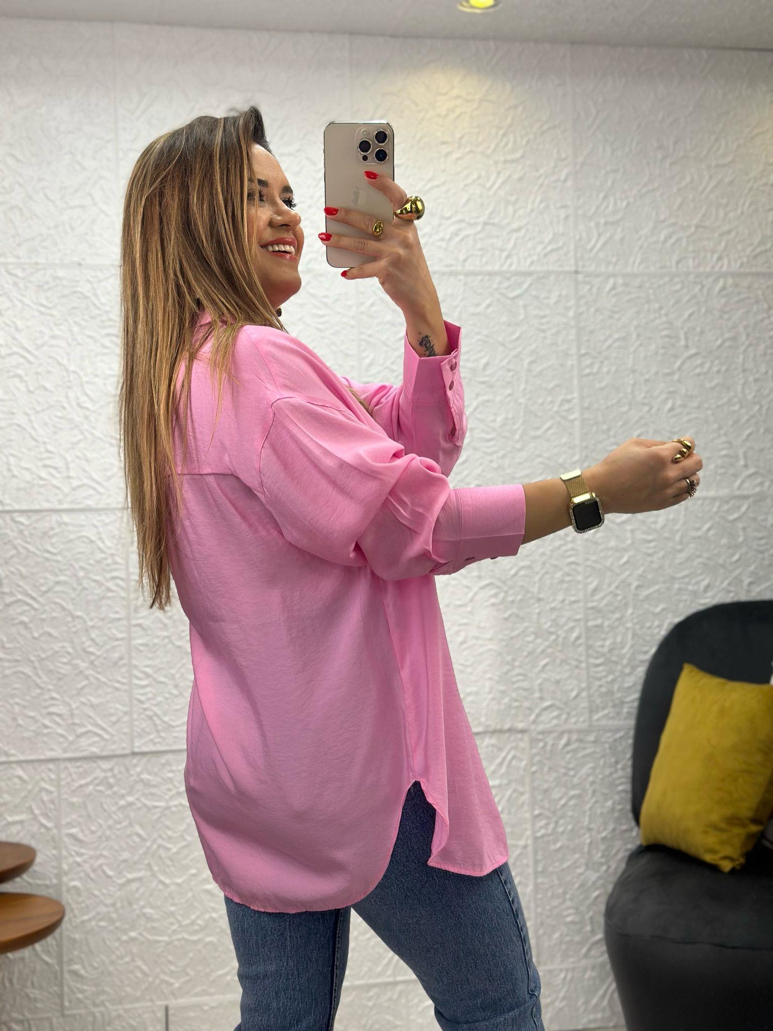 Pembe Modal Salaş Gömlek