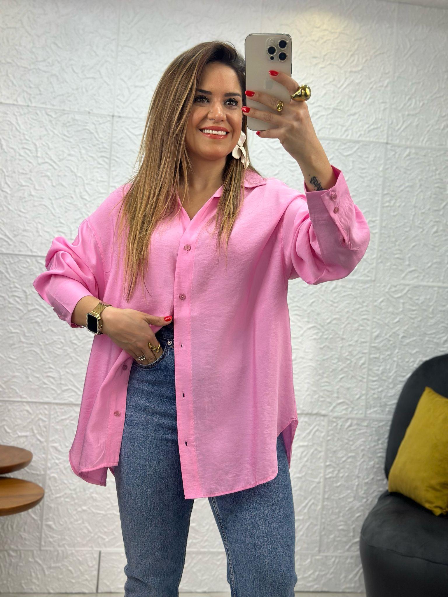 Pembe Modal Salaş Gömlek