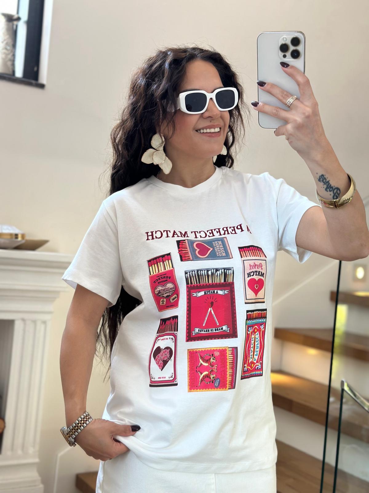Perfect Baskılı Beyaz Tshirt