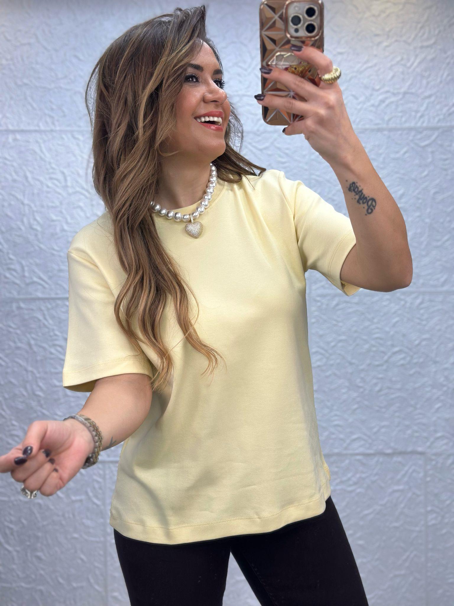 Sarı Basic Tshirt