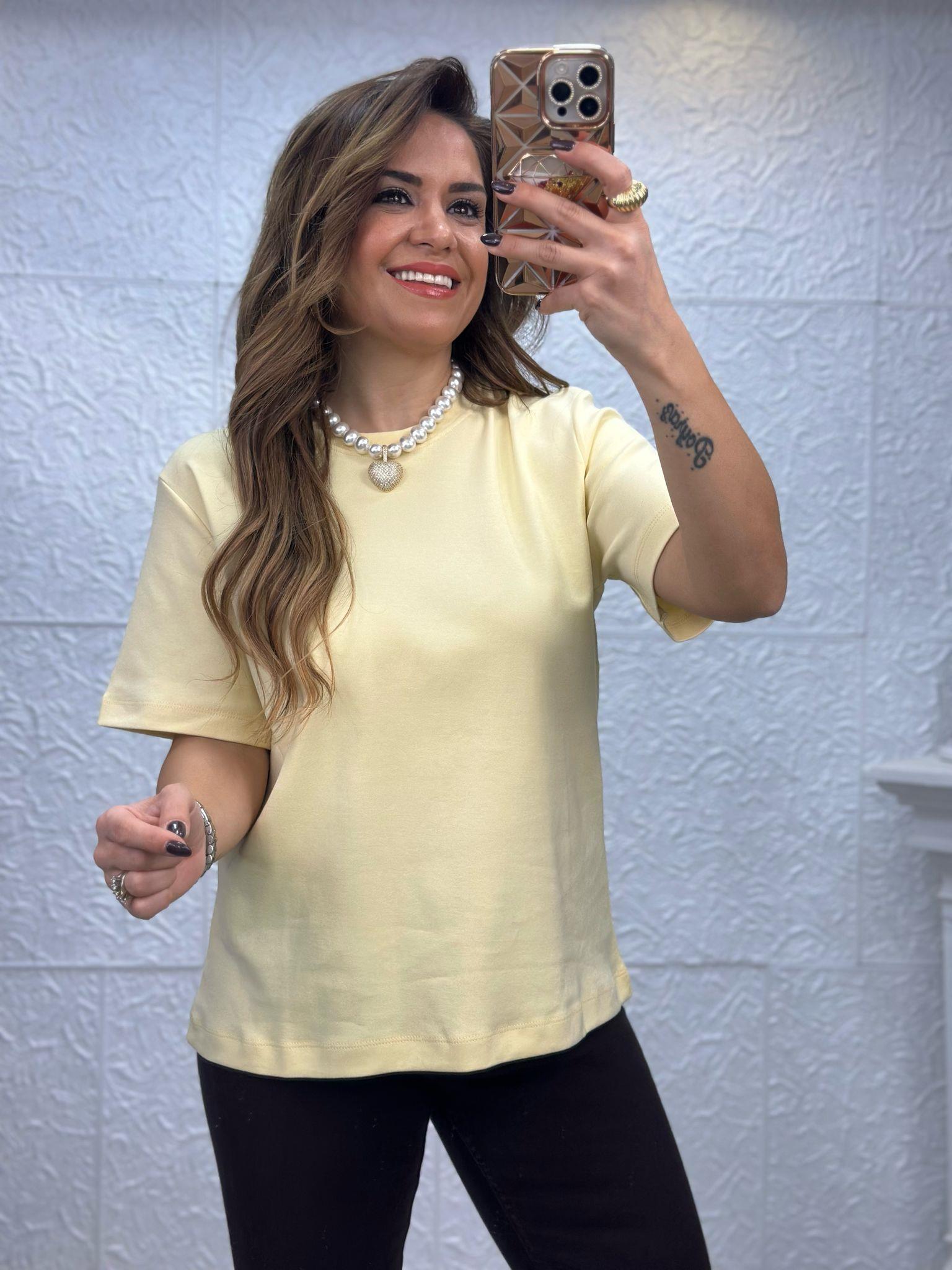 Sarı Basic Tshirt