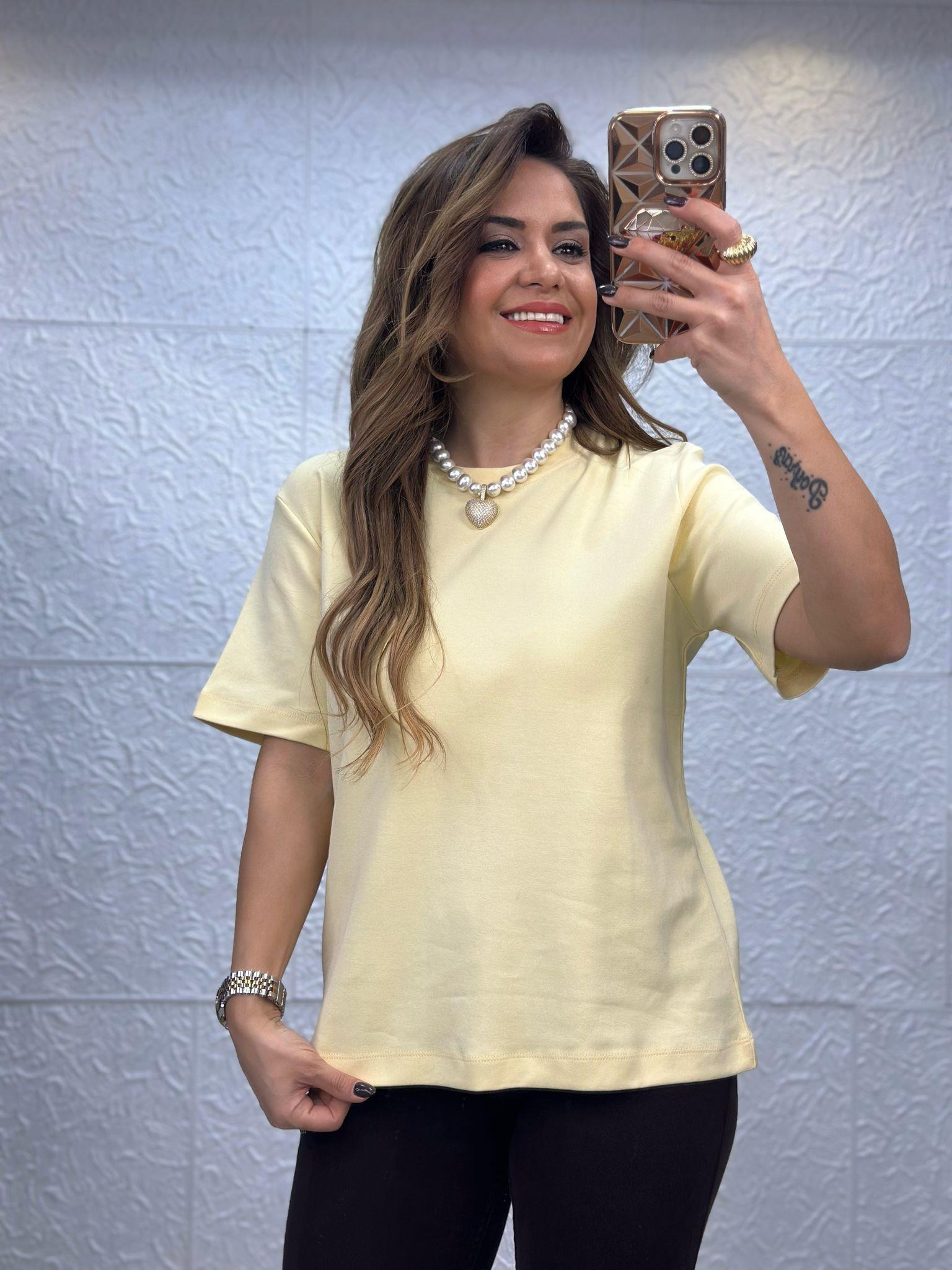 Sarı Basic Tshirt