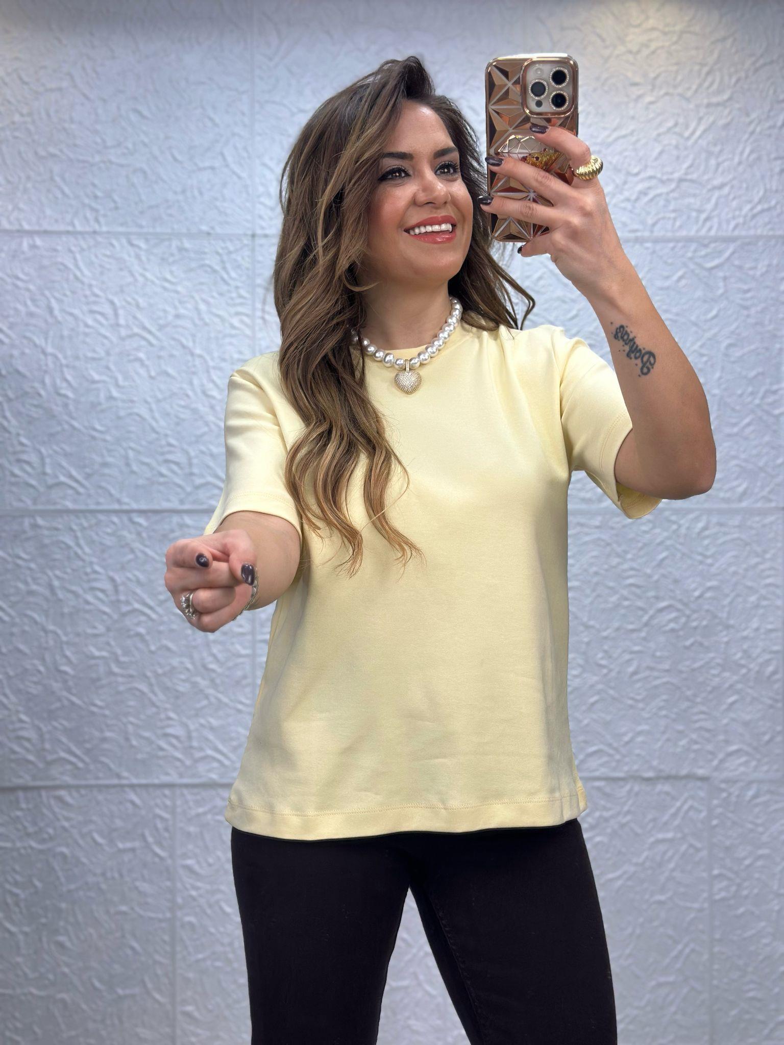 Sarı Basic Tshirt