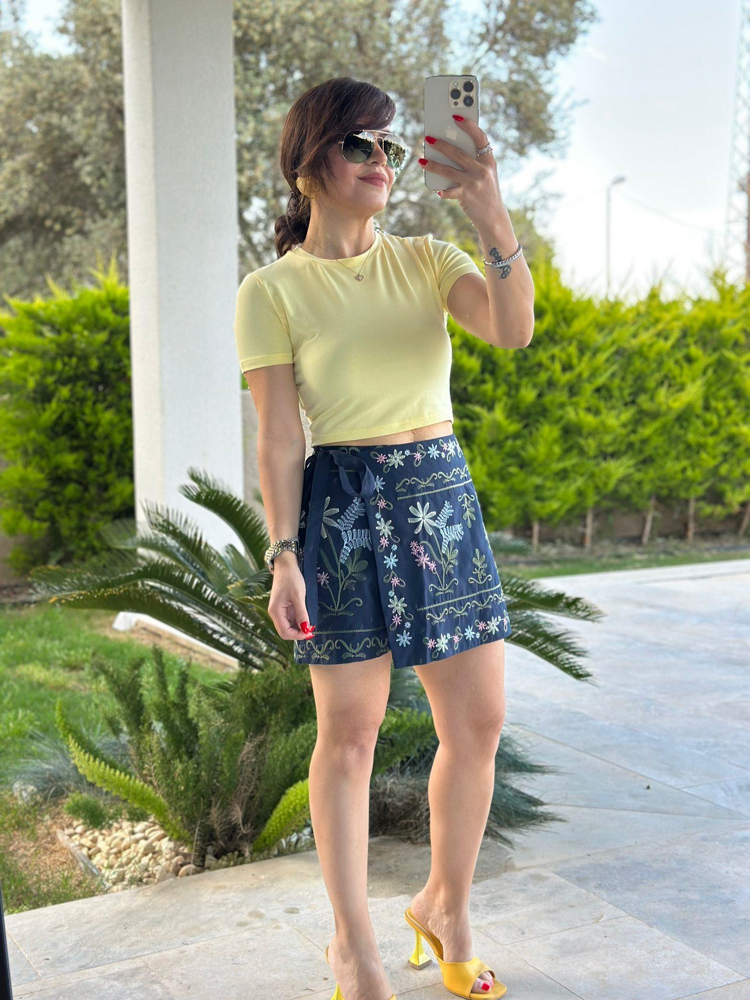 Sarı Crop Tshirt