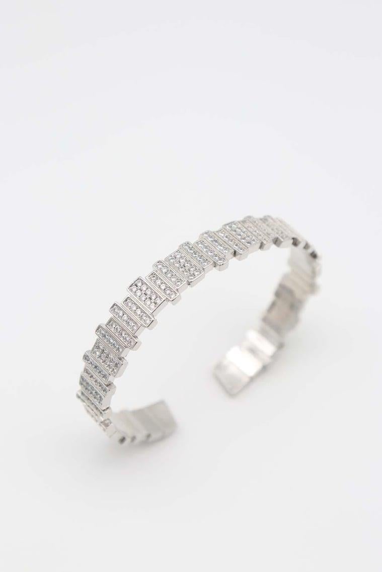 Sıra Taşlı Silver Kelepçe