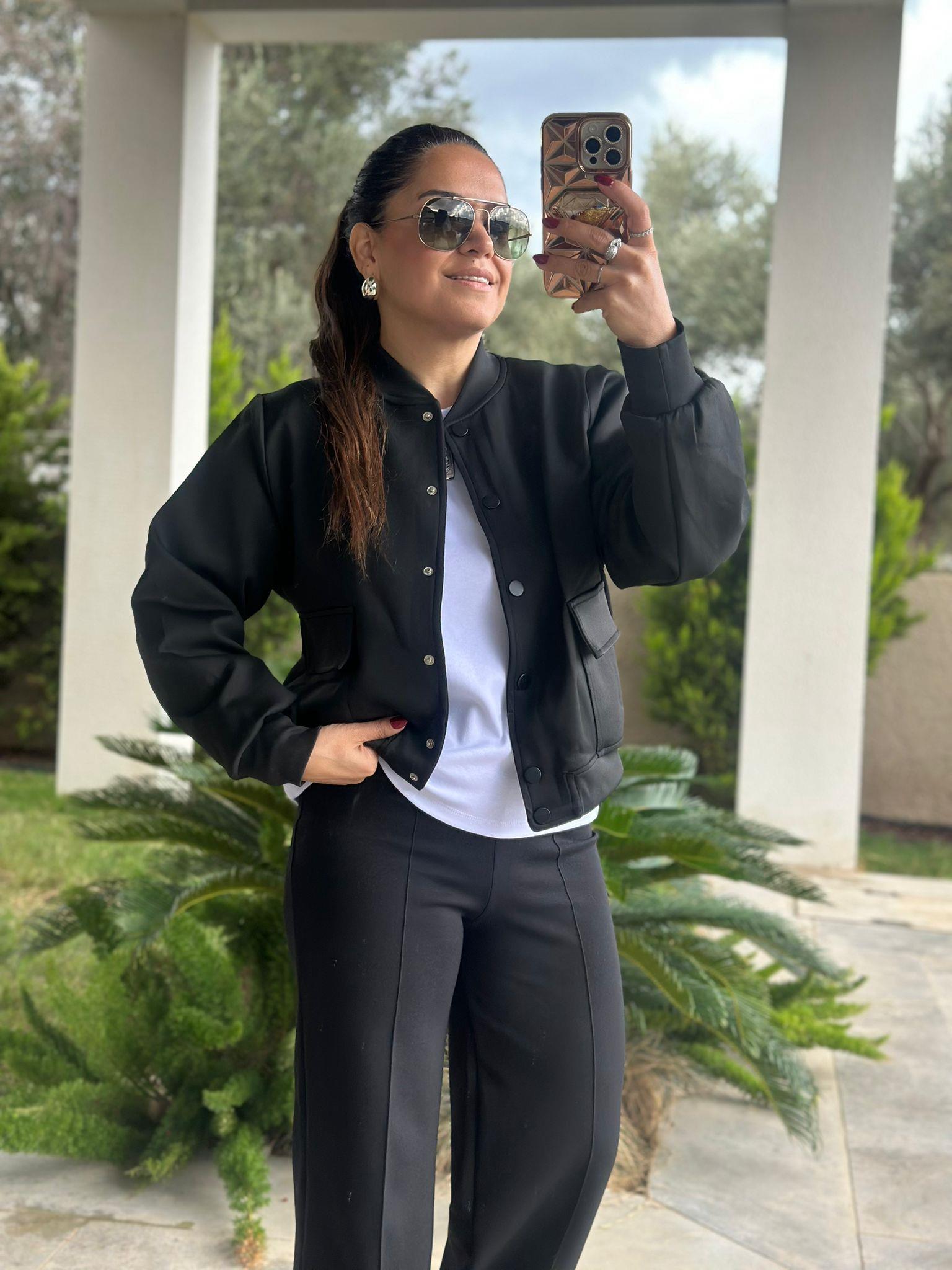 Siyah Bomber Ceket