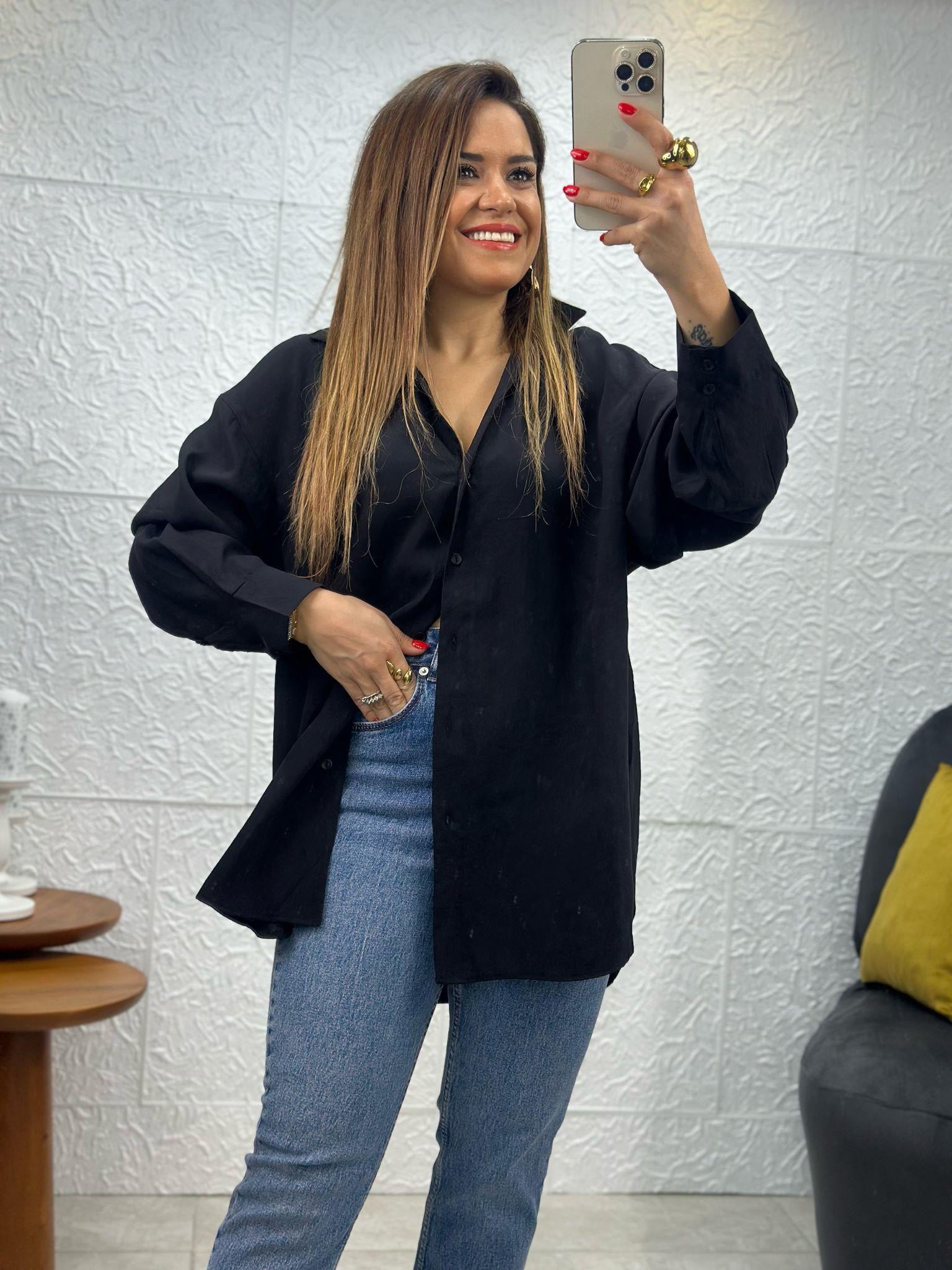 Siyah Modal Salaş Gömlek