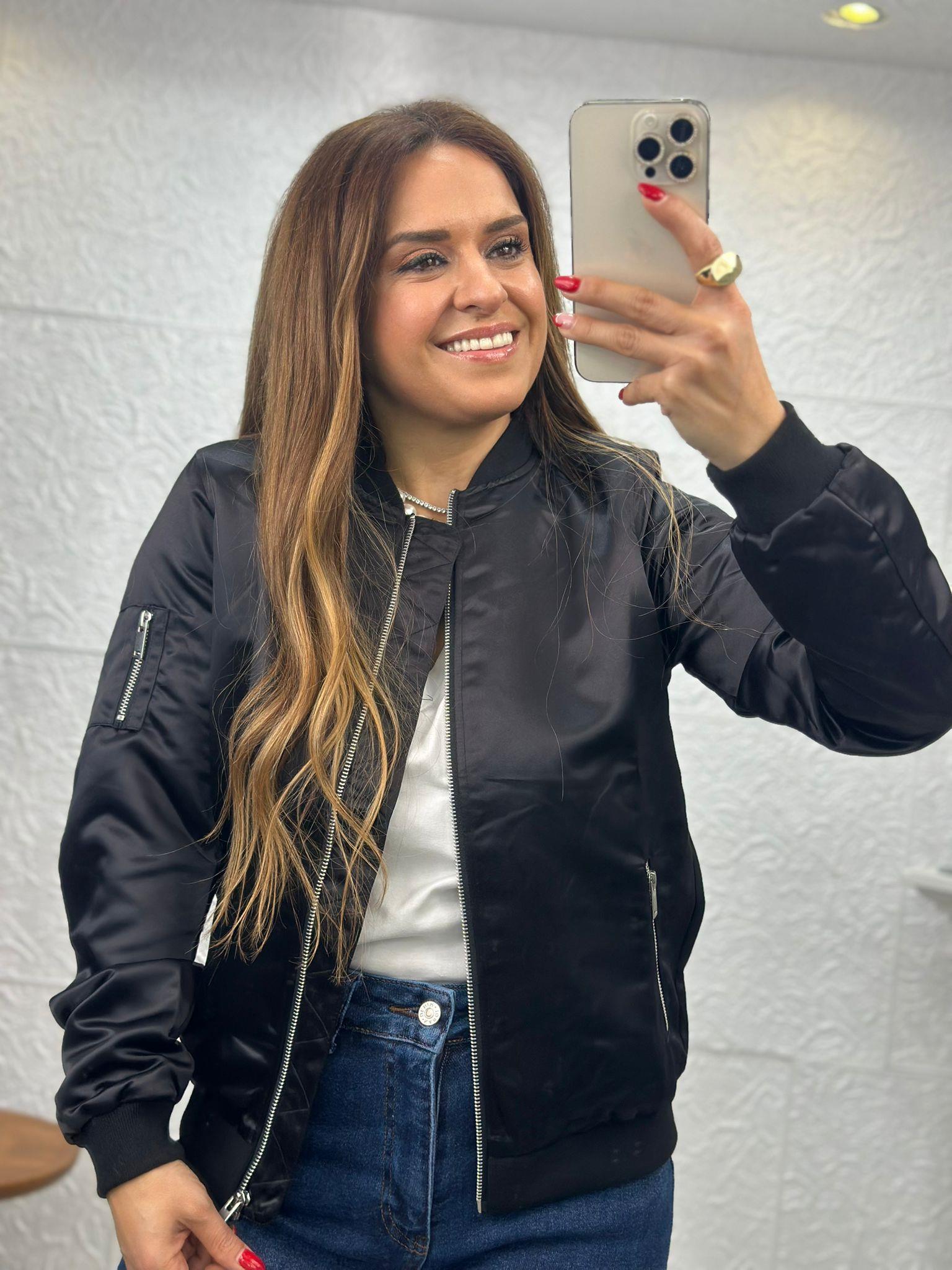 Siyah Ms Bomber Ceket