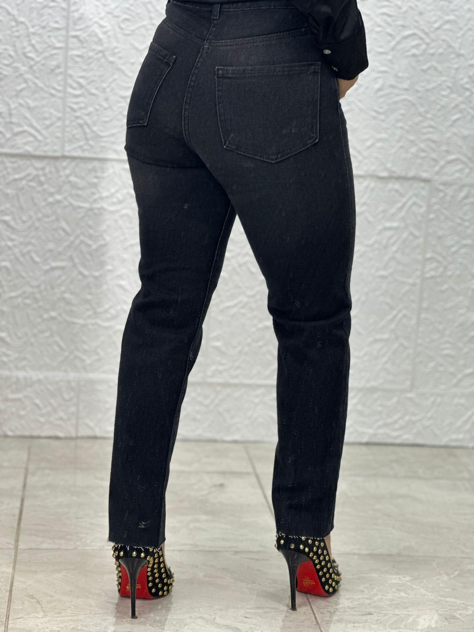 Taşlanmış Siyah Zr Jean Pantolon
