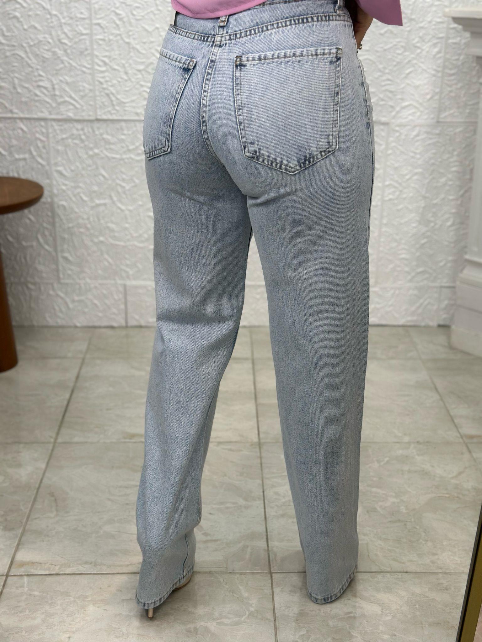 Taşlı Bol Jean Pantolon