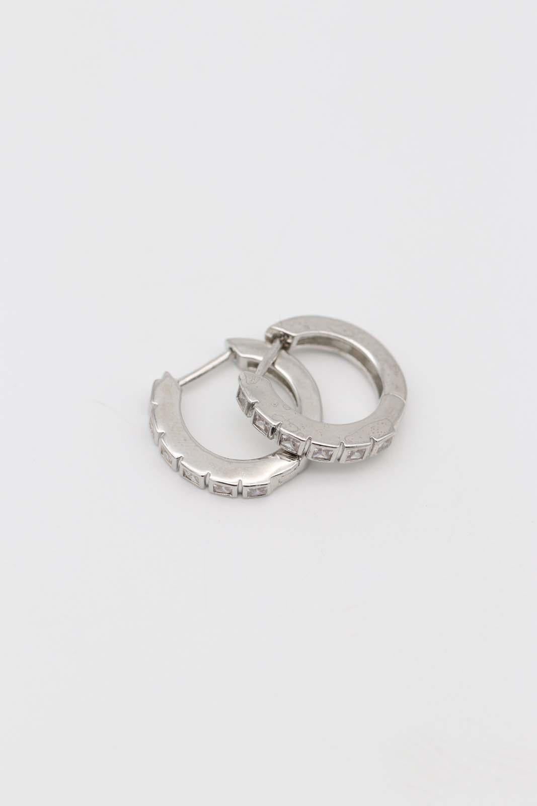 Taşlı Silver Küçük Küpe