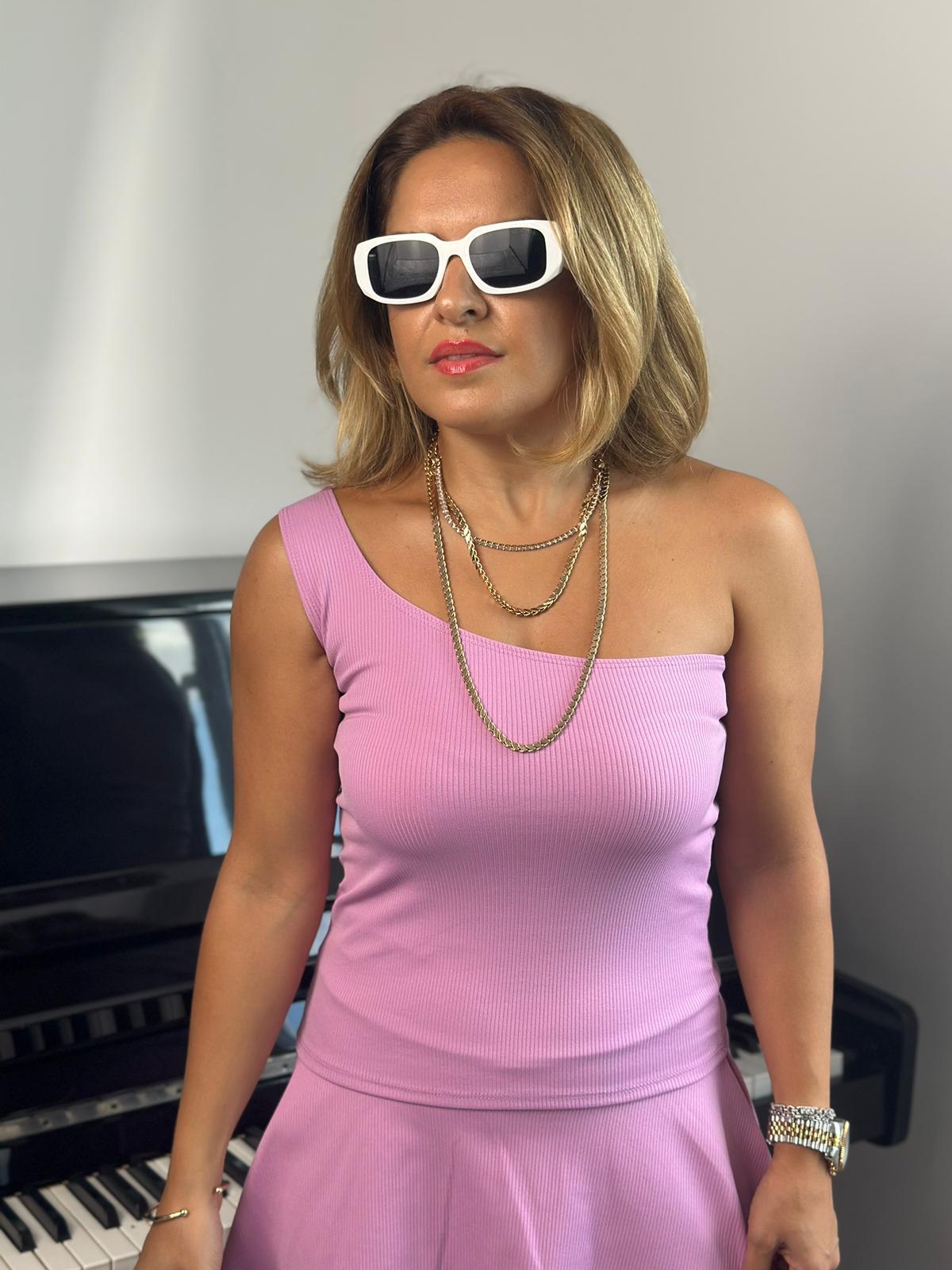 Tek Omuzlu Uzun Fitilli Lila Body