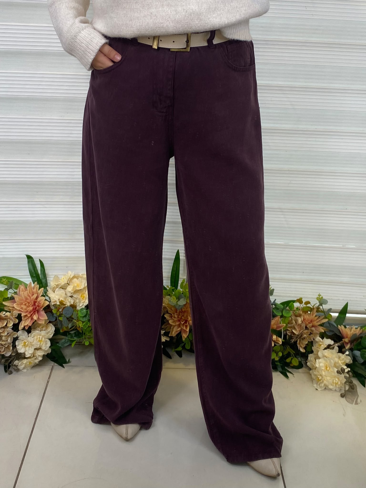 Tensel Pantolon Bordo