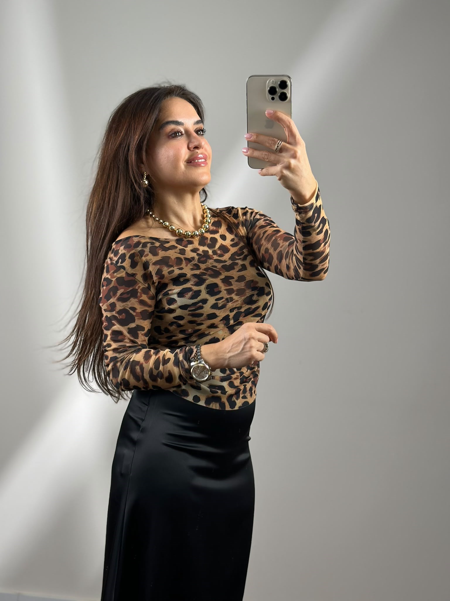Uzun Kollu Tül Bluz Lpn264809