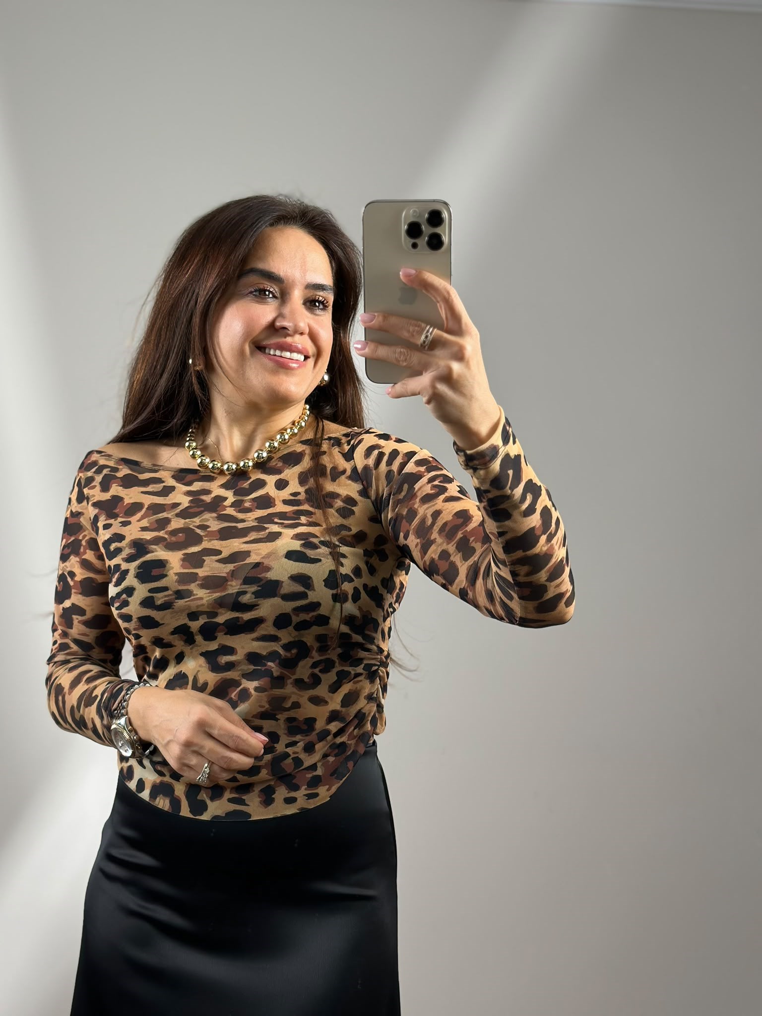 Uzun Kollu Tül Bluz Lpn264809