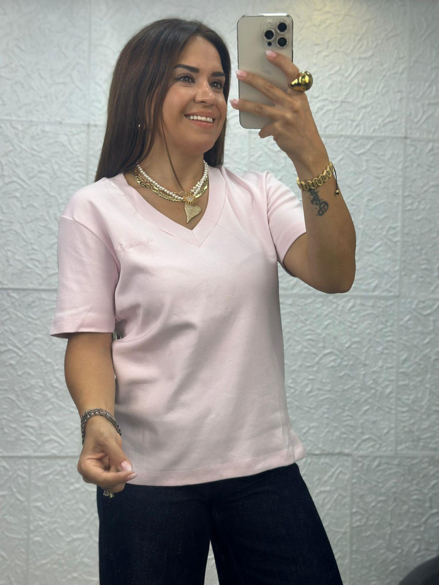 V Yaka Pembe Tshirt