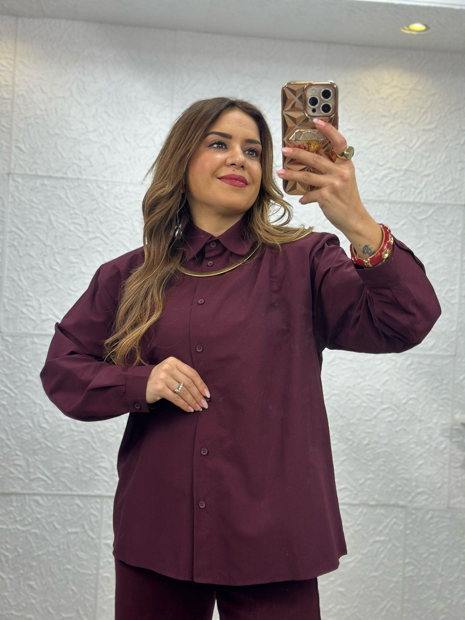 Vatkalı Bordo Gömlek