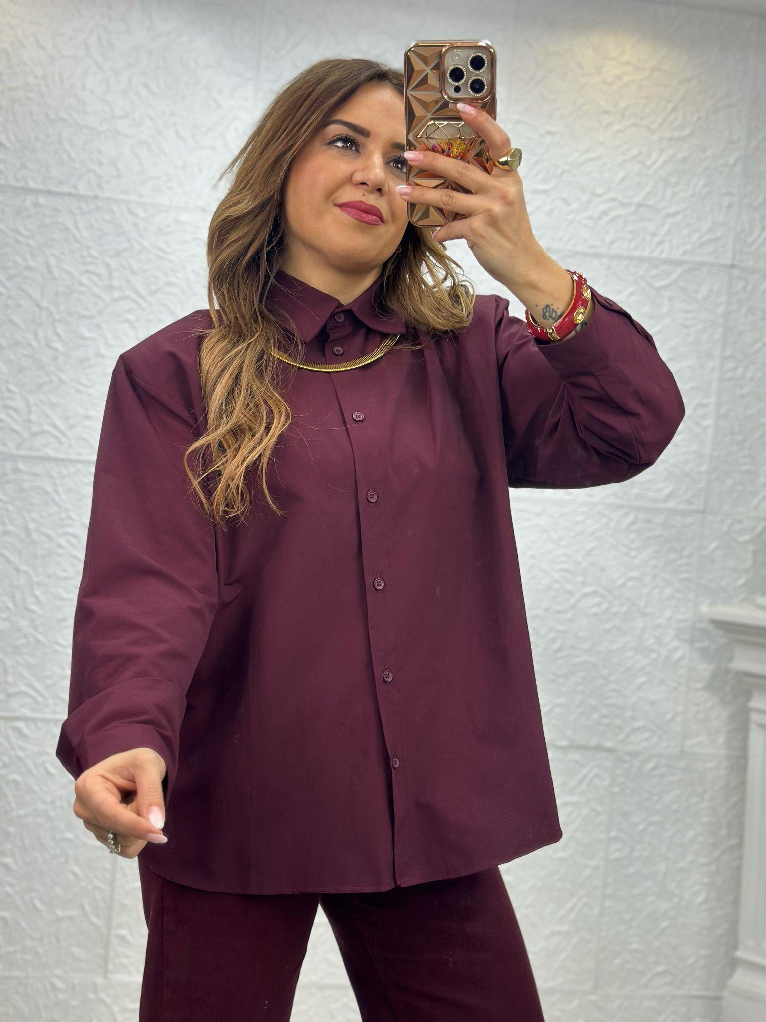 Vatkalı Bordo Gömlek