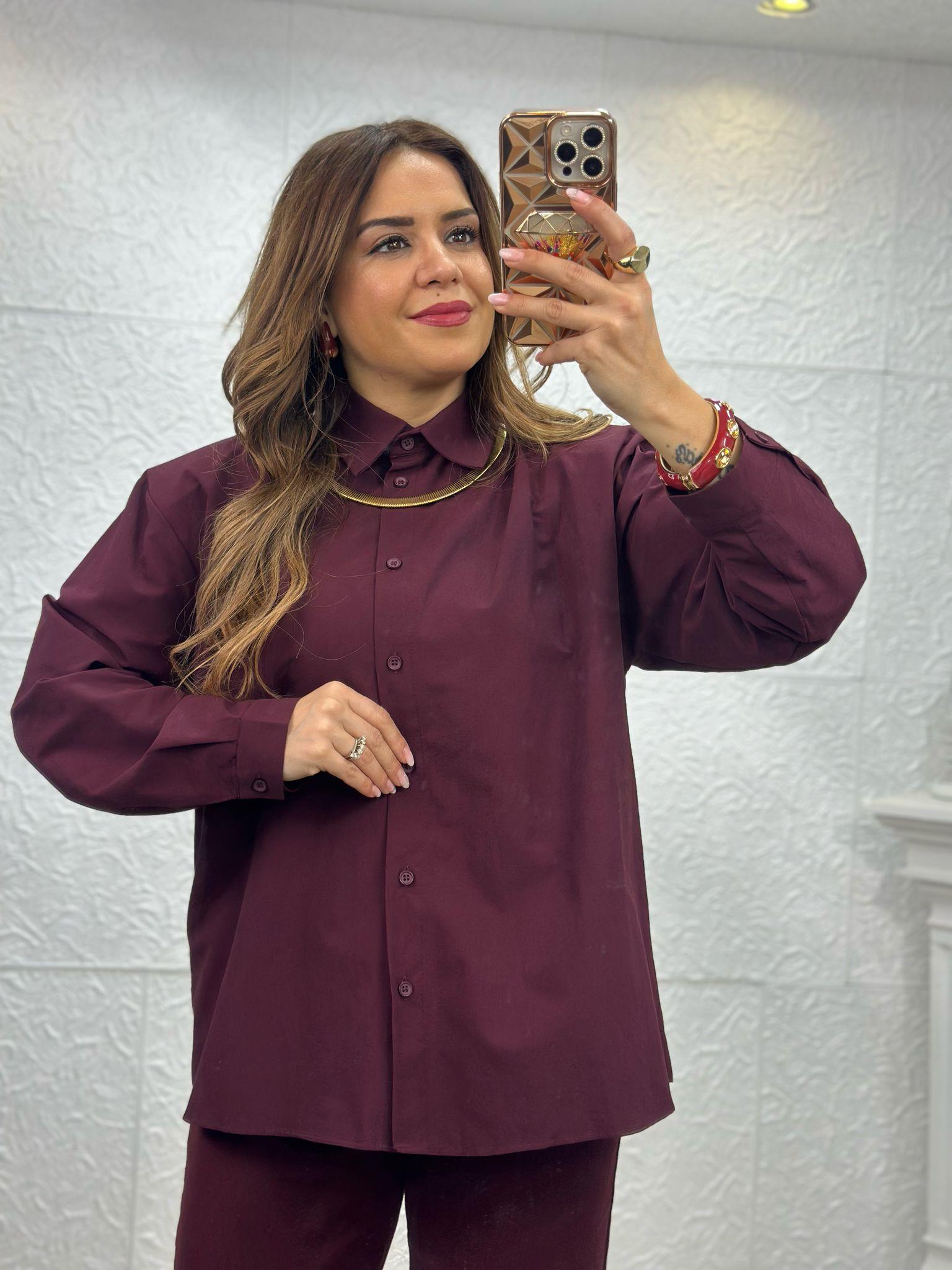 Vatkalı Bordo Gömlek