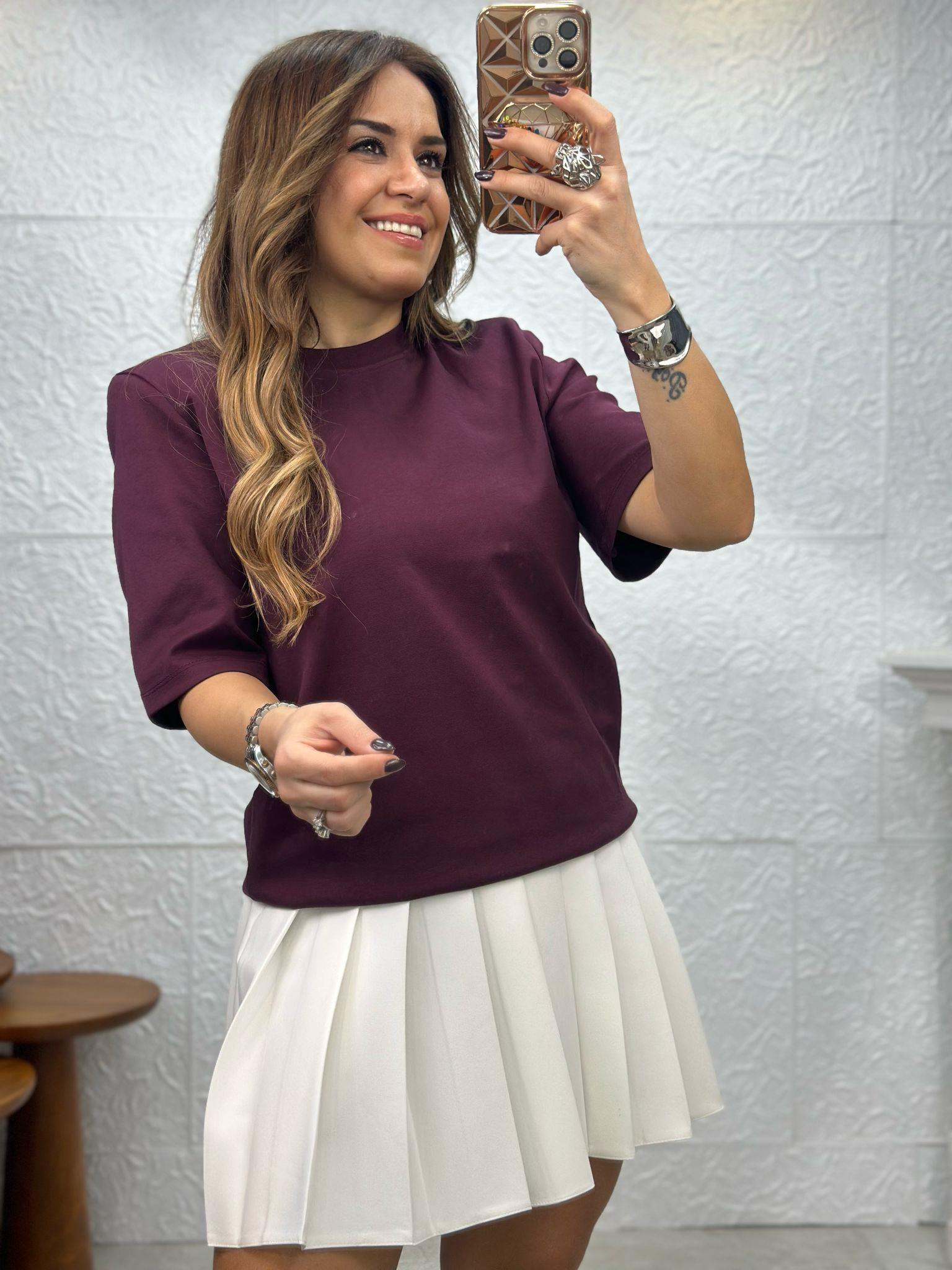 Vatkalı Bordo Tshirt