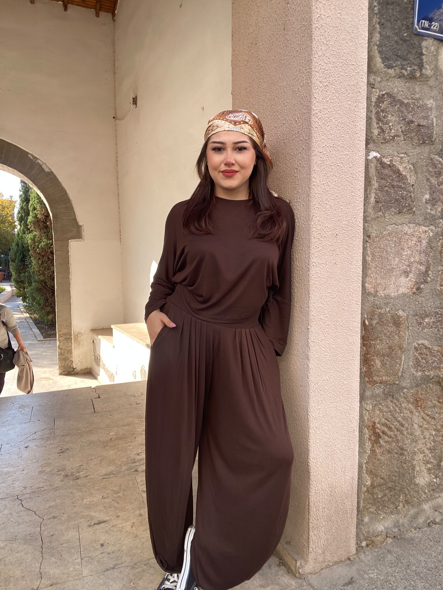 Yarasa Kol Kahjve Şalvar Takım