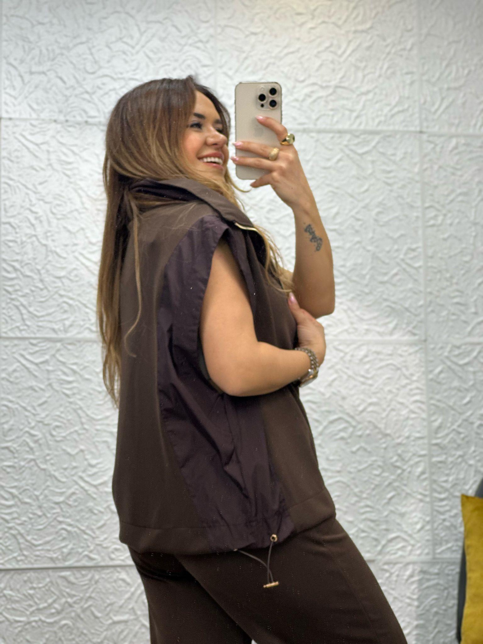 Yelekli Açık Kahve Takım
