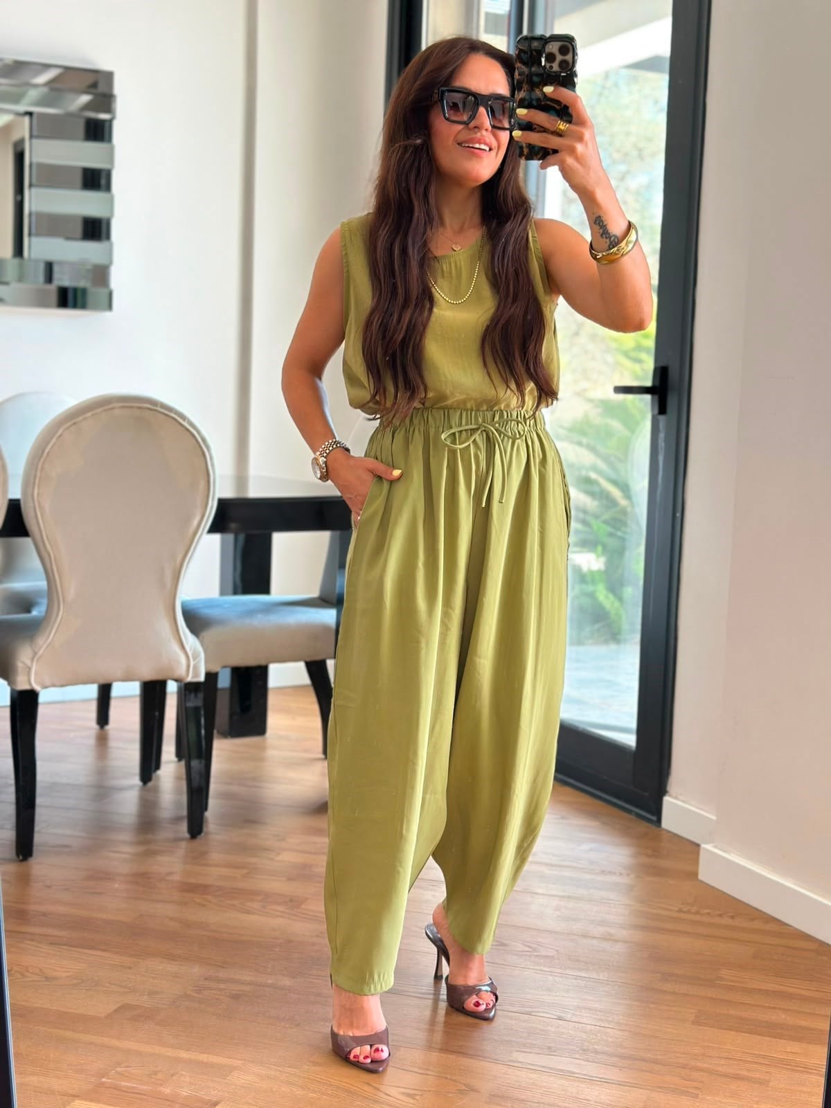 Yeşil Modal Pantolon Takım