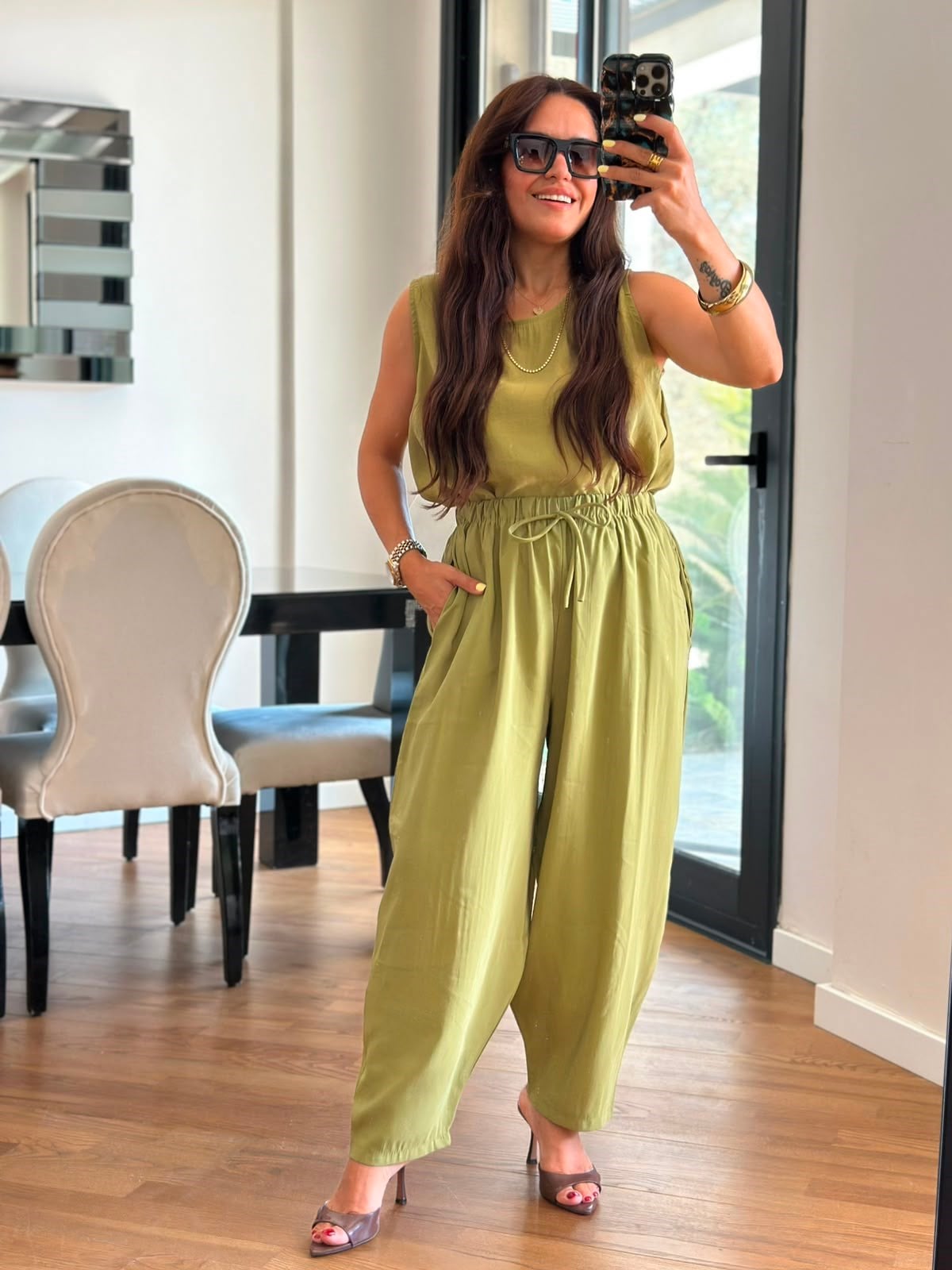 Yeşil Modal Pantolon Takım