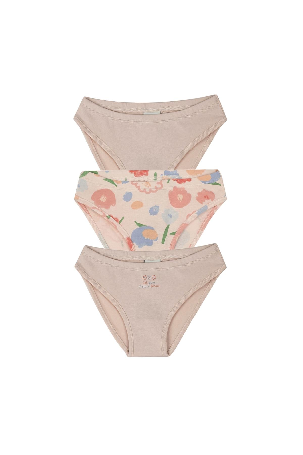 Antebies / Çiçek Buketi Külot Üçlü Set Pembe