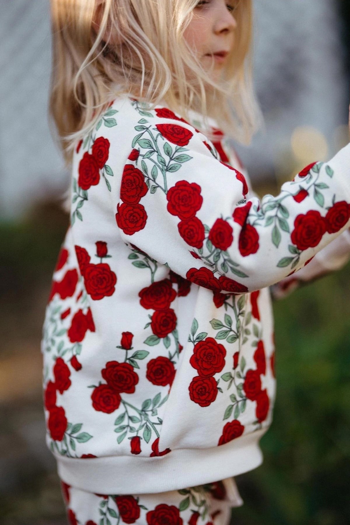 Antebies / Gül Bahçesi Sweatshirt Pantolon Set Kırmızı