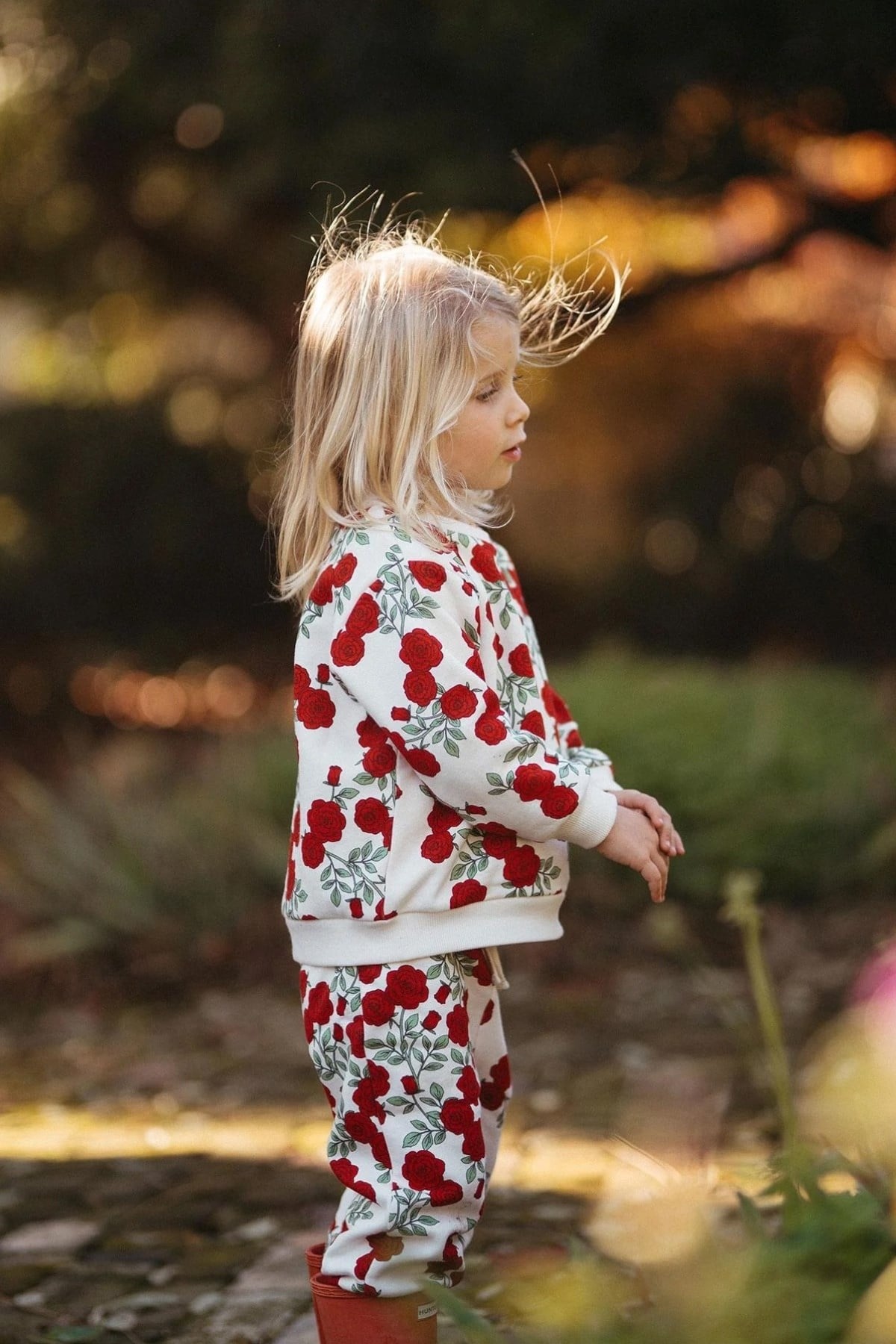 Antebies / Gül Bahçesi Sweatshirt Pantolon Set Kırmızı