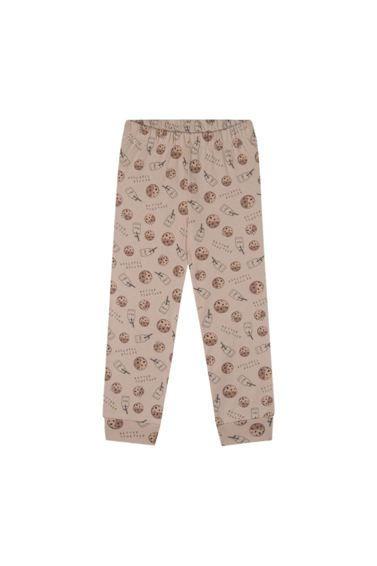 Antebies / Kurabiye Canavari Uzun Kollu Pijama Takımı Kahve