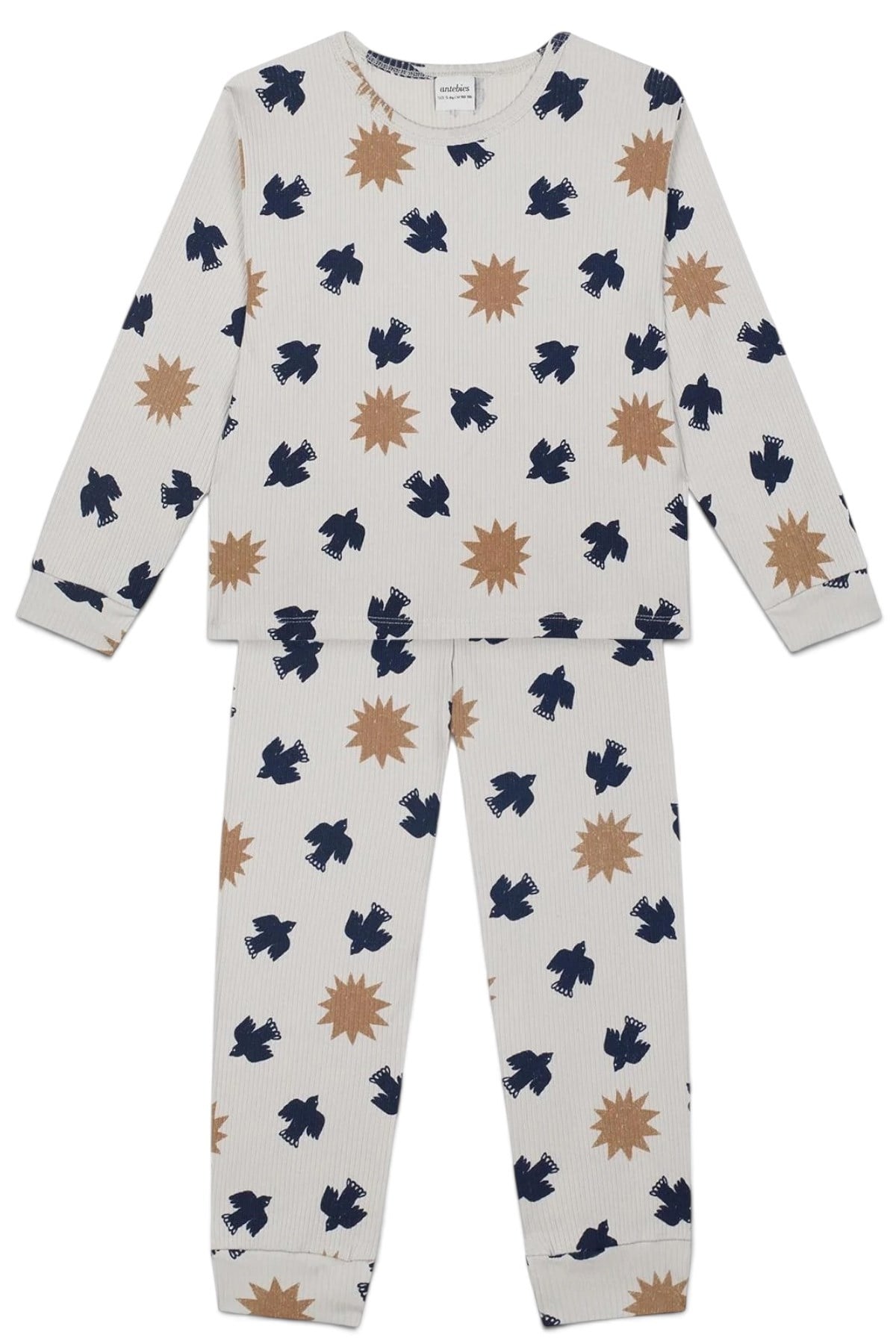 Antebies / Kuş & Güneş Uzun Kollu Pijama Takımı Gri