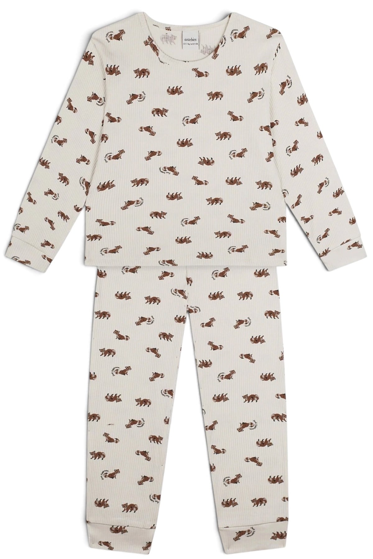 Antebies / Rakun Uzun Kollu Pijama Takımı Kahve