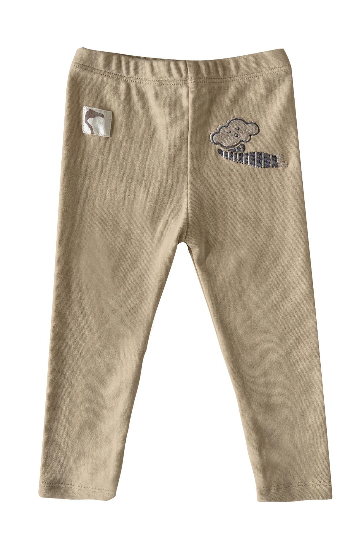 Auntie Me / BISCOTTI ‘CLOUD WITH SCARF’  LEGGING100% organic cotton brushed  rib -GOTS certified Krem