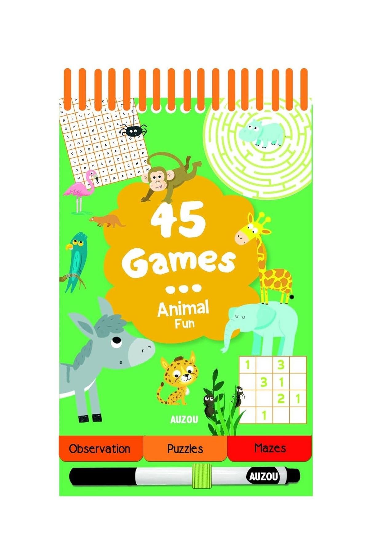Auzou / 45 Games - Animal Fun Çok Renkli