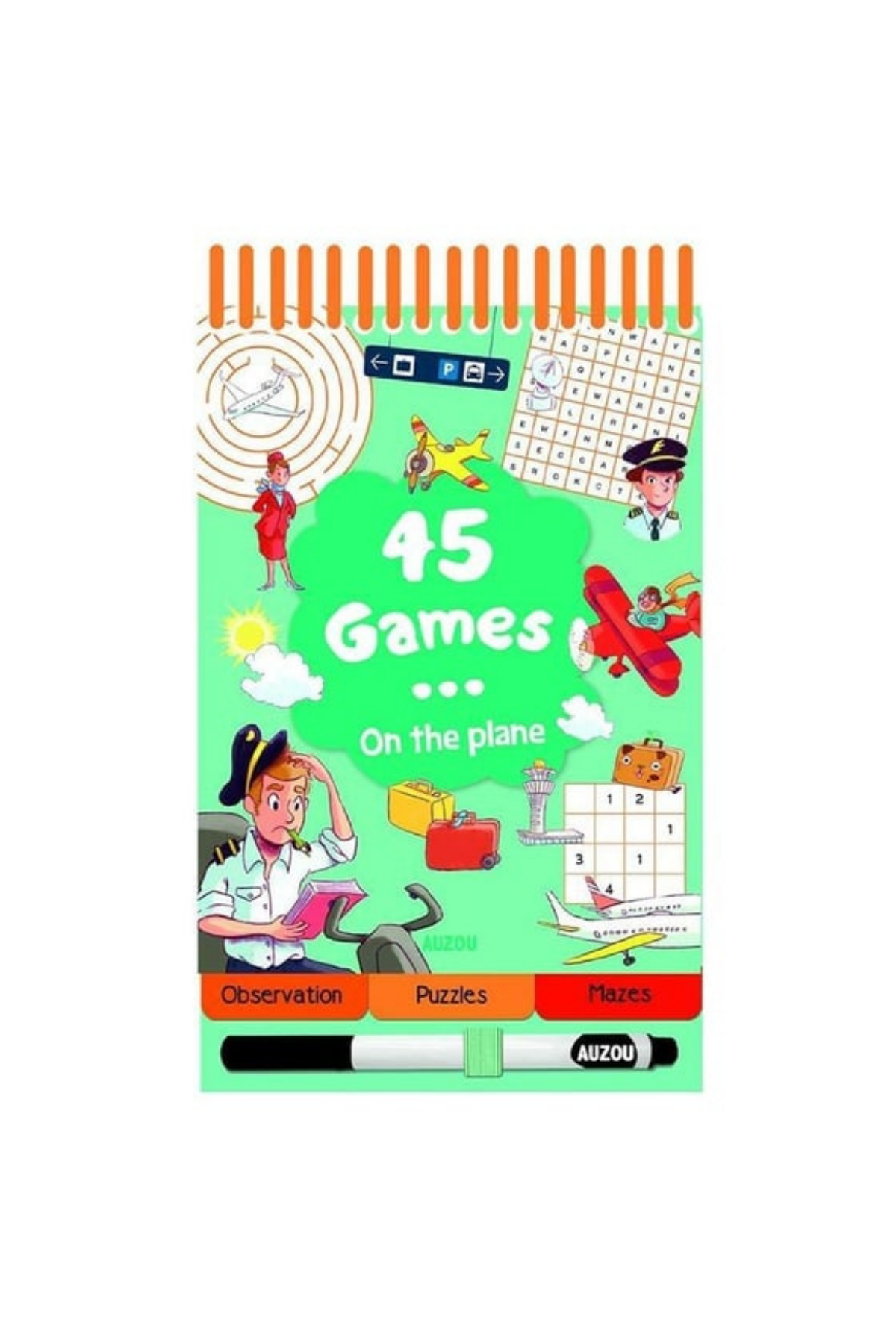 Auzou / 45 Games - On The Plane Çok Renkli